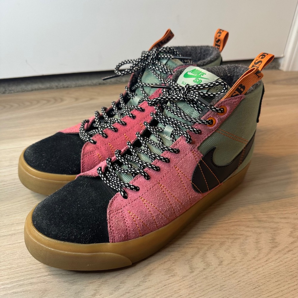 Nike SB Zoom Blazer Mid Premium Acclimate Pack Noble Green Pink women 8.5‎ Men 7